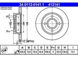 Ate 24.0112-0141.1 - Oe 1019598 Disco Freno Per Ka (Rb), Fiesta Iii, Fiesta Iv