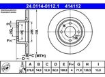 Ate 24.0114-0112.1 - Oe 4246 W4 Disco Freno Per C5 I (Dc), C5 I (De), C5 Ii (Rc), C5 Ii (Re), C5 (Re), C5 (De)