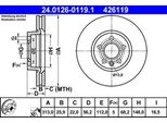 Ate 24.0126-0119.1 - Oe 1108038 Disco Freno Per T4, Galaxy (Wgr), Alhambra (7V), Sharan (7M)