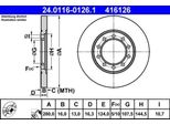 Ate 24.0116-0126.1 - Oe 1371420 Disco Freno Per Transit