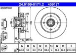 Ate 24.0109-0171.2 - Oe 4249 65 Disco Freno Per C4 Ii (Nc), DS4, DS4 (Nx), 308 Cc (4B), 308 I, 308 Sw I