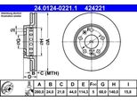 Ate 24.0124-0221.1 - Oe 40 20 641 51R Disco Freno Per Zoe (Bfm), Scenic Iii, Megane Iv, Megane Iii, Megane Cc, Laguna Iii, Grand Scenic Iii (Jz), Fluence (L3), Duster, Captur Ii (Hf)