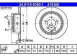 Ate 24.0110-0360.1 - Oe 16 062 920 80 Disco Freno Per C4 Aircross, 4008