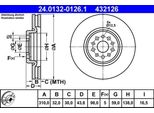 Ate 24.0132-0126.1 - Disco Freno Oe 4246 Z8 Per C8 (Ea, Eb), Ulysse