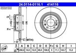 Ate 24.0114-0116.1 - Oe 4249 23 Disco Freno Per Jumpy (VF7), Scudo, Expert (Vf), Expert Tepee (VF3X)