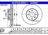 Ate 24.0122-0293.1 - Oe 51712 C8000 Disco Freno Per Rio Iv (Fb, Sc, Yb), Accent (Hc), I20 (Gb, Ib), Solaria (Hcr)