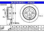 Ate 24.0110-0410.1 - Oe 58411 D7000 Disco Freno Per Tucson (Tl), Sportage (Ql, Qle)
