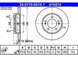 Ate 24.0110-0414.1 - Oe 58411 G4300 Disco Freno Per I30 (Pd), Ceed (Cd), Proceed (Cd), Proceed Van (Cd), Xceed (Cd)
