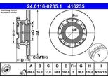 Ate 24.0116-0235.1 - Disco Freno Oe 1867715 Per Transit V363, Transit Custom, Tourneo Custom