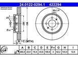 Ate 24.0122-0294.1 - Oe 51712 C8500 Disco Freno Per I20 (Gb, Ib), Rio Iii (Ub), Rio Iv (Fb, Sc, Yb)