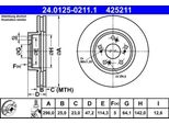 Ate 24.0125-0211.1 - Oe 45251 TL1 G00 Disco Freno Per Accord Viii