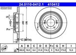 Ate 24.0110-0412.1 - Oe 58411 D7700 Disco Freno Per Sportage (Ql, Qle), Nexo (Fe), Tucson (Tl)