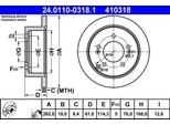 Ate 24.0110-0318.1 - Oe 58411 39300 Disco Freno Per Magentis, Sportage (Je, Km), Sonata V (Nf), Tucson (Jm)
