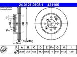 Ate 24.0121-0105.1 - Oe 45251 SK7 J00 Bremsscheibe Per Civic Vi, City V , Civic V, Civic Vii, Crx Iii (Eg, Eh), Insight (Ze), Jazz Iii, Jazz Iv (Gk)
