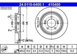 Ate 24.0110-0400.1 Disco Freno Oe 584113V500 Compatibile Con Grandeur, I30, Ioniq, Kona, Sonata, Ceed, Niro, Optima, Proceed, Soul, Xceed
