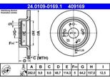 Ate 24.0109-0169.1 - Oe 42510 TA0 A00 Disco Freno Per Accord Viii