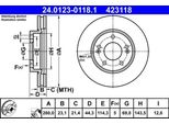 Ate 24.0123-0118.1 - Oe 51712 2V000 Disco Freno Per Elantra (Md, Ud), Elantra (Ad), Kona (Os), Veloster (Fs), Ceed (Jd), Pro Ceed (Jd), Seltos (SP2, SP2I)