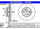 Ate 24.0125-0189.1 - Oe 45251 Sjh E10 Disco Freno Per FR-V (Be)
