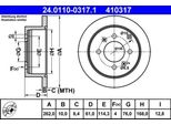Ate 24.0110-0317.1 - Oe 58411 38310 Disco Freno Per Matrix (Fc), Sonata Iv (Ef), Magentis
