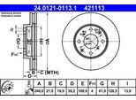 Ate 24.0121-0113.1 - Oe 45251 Saa G00 Disco Freno Per Jazz Ii, Logo (Ga)