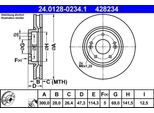Ate 24.0128-0234.1 - Disco Freno Oe 51712 2L500 Per I30 (Gd), I30 (Fd), Soul Ii (Ps), Pro Ceed (Jd), Veloster (Fs), Ceed (Jd)