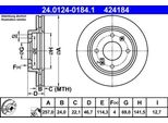 Ate 24.0124-0184.1 - Oe 51712 2D310 Disco Freno Per Elantra (Xd), Matrix (Fc), Cerato (Ld)