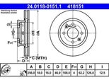 Ate 24.0118-0151.1 - Oe 51712 1J500 Disco Freno Per I20 (Pb)