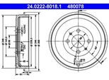 Ate 24.0222-8018.1 - Oe 7769850 Tamburo Del Freno Per Fiorino, Idea, Linea, Marea, Doblo, 145 (930), 146 (930), Multipla, Palio, Qubo, Strada, Tipo