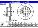 Ate 24.0110-0277.1 Disco Freno Oe 1K0615601AB Compatibile Con A3 8P, Altea, Altea Xl, Leon, Toledo, Octavia, Yeti, Beetle, Caddy, Eos, Golf Plus, Golf V, Golf Vi, Jetta, Scirocco