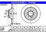 Ate 24.0312-0159.1 - Oe 4F0 615 601 E Disco Freno Per A6 (4F)