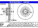 Ate 24.0130-0183.1 - Oe 3D0 615 301 G Disco Freno Per A6 (4A), A8 (4D), A8 (4E), Phaeton (3D)