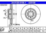 Ate 24.0125-0158.1 Disco Freno Oe 1K0615301AA Compatibile Con A1 8X, A3 8P, A3 8V, A3 8Y, Q2, Q3, Tt, Formentor, Leon, Alhambra, Altea, Altea Xl, Ateca, Tarraco, Karoq, Kodiaq, Octavia, Superb, Yeti, Arteon, Beetle, Caddy, Cc, Eos, Golf Alltrack, Golf Plus, Golf Sportsvan, Golf V, Golf Vii, Golf Vi, Golf Viii, Jetta, Passat Alltrack, Passat 3C, Passat 3B, Passat 3BG, Passat Cc, Scirocco, Sharan, T