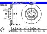 Ate 24.0122-0221.1 - Oe 3B0 615 601 B Disco Freno Per A4 (8D), Passat (3B)