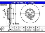 Ate 24.0136-0132.2 Disco Freno Oe 34116860912 Compatibile Con Serie 3 G20, Serie 3 G21, Serie 4 G23, Serie 4 G22, Serie 5 G30, Serie 5 G31, Serie 6 G32, Serie 7 G11, Serie 8 F91, Serie 8 F92, Serie 8 F93, Ix, X3, X4, X5, Z4 G29