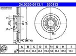Ate 24.0330-0113.1 - Oe 8D0 615 301 K Disco Freno Per Exeo (3R), A6 (4B), A4 (8H), A4 (8E), A4 (8D)