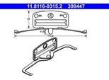 Ate 11.8116-0315.2 Molla, Pinza Freno Oe 34112283363 Compatibile Con Serie 1 E82, Serie 3 E90, Serie 3 E93, Serie 3 E92, Serie 3 E91, Serie 5 E34, Serie 5 E60, Serie 5 E61, Serie 6 E63, Serie 6 E64, Serie 7 E65, X1, Z4 E89