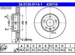 Ate 24.0130-0114.1 - Disco Freno Oe 7H0 615 301 D Per T5, T6, Touareg (7L)