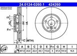 Ate 24.0124-0260.1 - Oe 34 11 6 799 351 Disco Freno Per Serie 1 (F40), Serie 2 (F45), Serie 2 (F44), Serie 2 (F46), X1 (F48), X2 (F39), Clubman (F54), Countryman (F60)