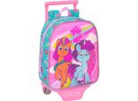 Zaino Scuola Con Ruote My Little Pony Magic Pink Turchese 22 X 27 X 10 Cm