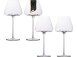 Intirilife 4X Bicchiere Da Vino Dal Design Moderno - Capacità 600 Ml - Calice Da Vino Bianco Vino Rosso Vetro Di Cristallo Antiurto Lavabile In Lavastoviglie