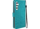 Mayaxess, Custodia A Portafoglio Samsung Galaxy A54 5G Funzione Stand Con Cinturino A Mano, Blu Turchese