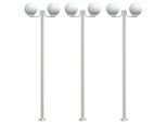 Vidaxl Luci Da Sentiero 3 Pezzi Argento 215 Cm Acciaio Inox