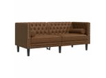 Vidaxl Divano Chesterfield 2 Posti In Ecopelle Marrone Effetto Scamosciato