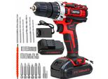 Trapano Avvitatore A Batteria 21V Vertex | Caricabatteria + 2 Batterie + Set Di Accessori Nella Valigetta: Punte, Bussole, Inserti, Adattatori, Prolunga
