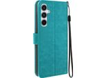 Mayaxess, Custodia A Portafoglio Samsung Galaxy A55 Funzione Stand Con Cinturino, Blu Turchese