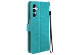 Mayaxess, Custodia A Portafoglio Samsung Galaxy A15 5G Funzione Stand Con Cinturino, Blu Turchese