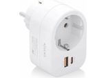 Aisens Asps-1A1C06-W Caricatore Da Parete Usb-A E Usb-C Taglia Unica