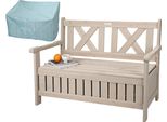 Needs&Wants® Panca Da Giardino In Legno Resistente Alle Intemperie Con Vano Portaoggetti E Copertura Panca A 2 Posti Panca In Legno Panca Da Parco Panca Da Giardino All'aperto Con Cassapanca In Legno Massiccio