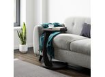 Tavolino 'Holeby' Tavolino A C Con Rotelle Rotondo 56 X Ø 38 Cm Nero, Opaco