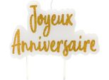 Candela Per Torta Happy Birthday Oro 8 X 5 Cm - Taglia Unica